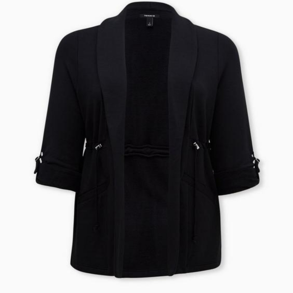 Black Open Front Cardigan. Size 3, 22/24